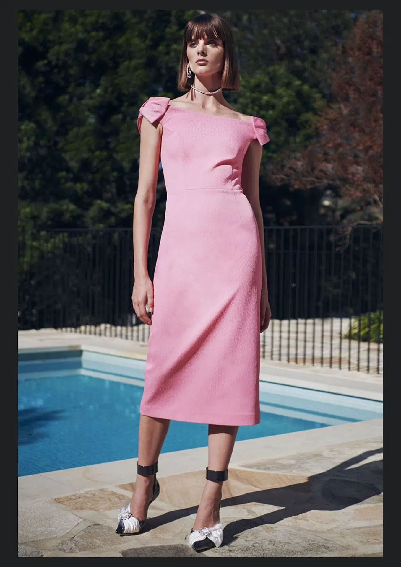 Rebecca Vallance Winslow Midi Dress in Pink Size 12 - Image 1