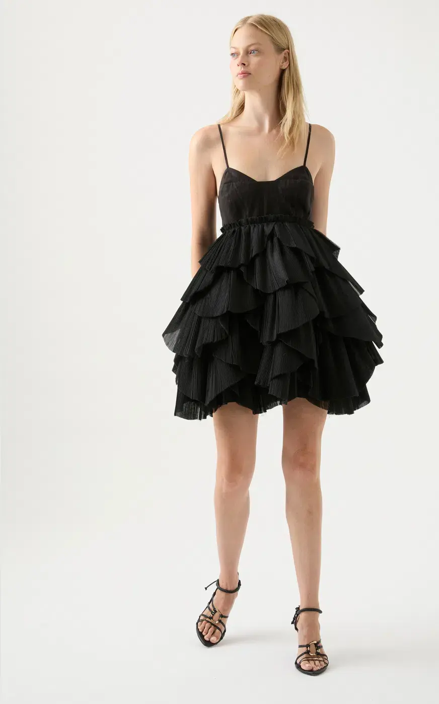 Aje Elise Pleat Mini Dress in Black Size 10 AU / 6 US  - Image 2
