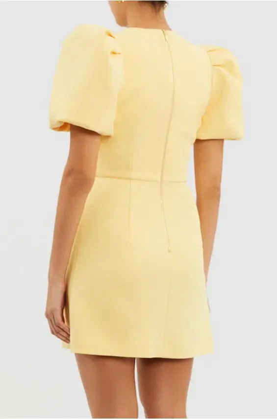 Rebecca Vallance Chloe Bow Mini Dress Yellow Size 12 for rent on The Volte - main image