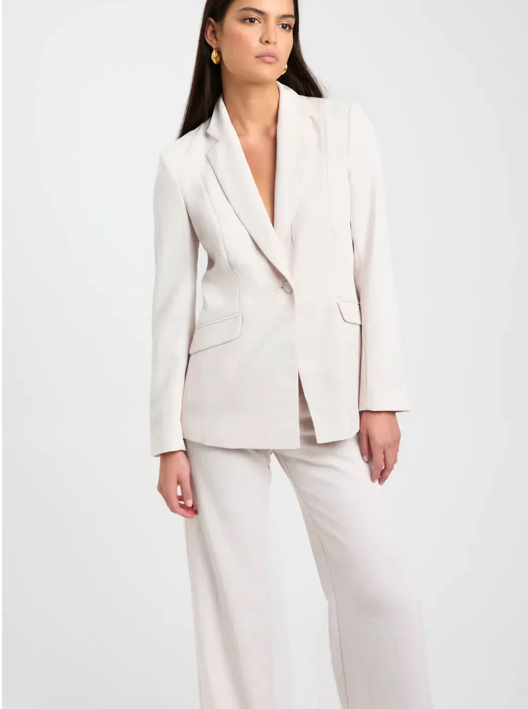 Kookai Ariel Tuxedo Blazer White Sand Size 36 / AU 8 for rent on The Volte - main image