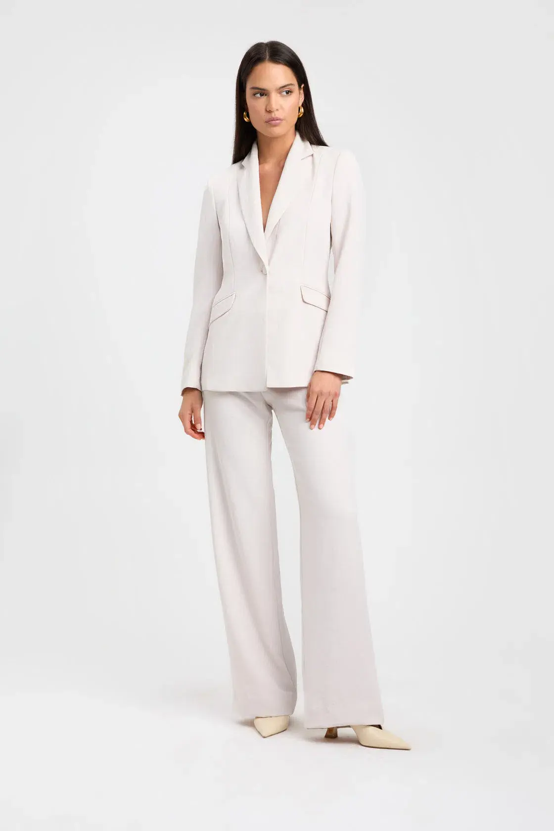 Kookai Ariel Tuxedo Blazer White Sand Size 36 / AU 8 - Image 1