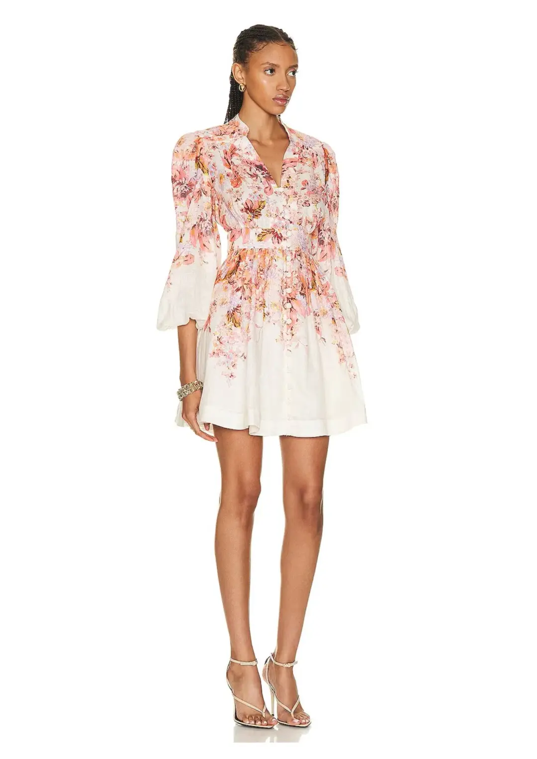 Zimmermann Devi Plunge Mini Dress Floral Size 1 / AU 10 for rent on The Volte - main image