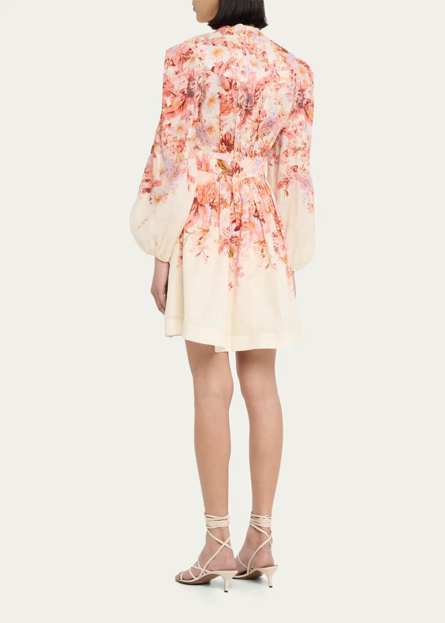 Zimmermann Devi Plunge Mini Dress Floral Size 1 / AU 10 - Image 3