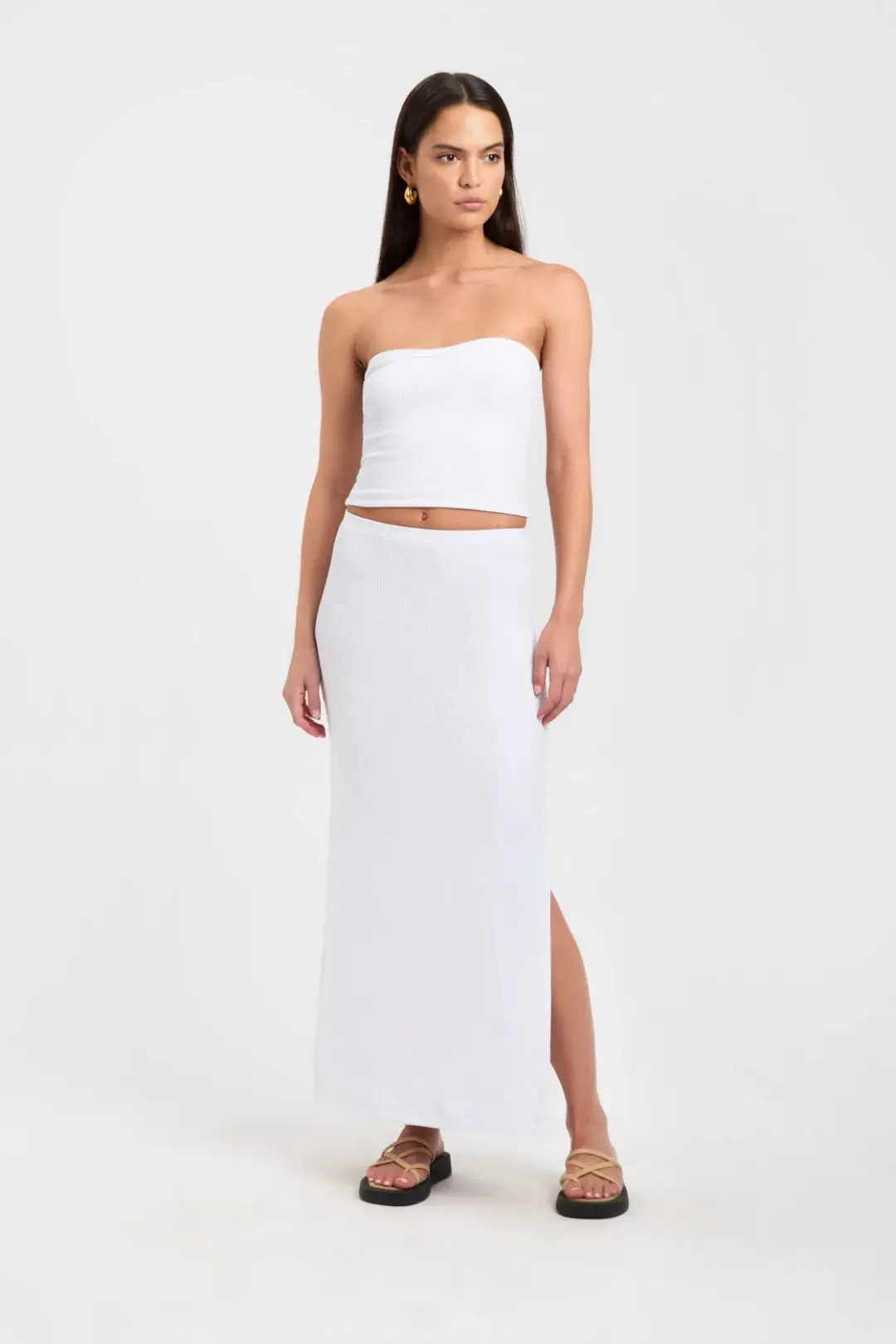 Kookai Bodhi Low Rise Maxi Skirt White Size 34 / AU 6 for rent on The Volte - main image