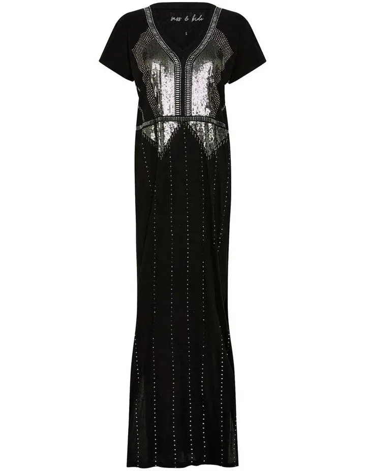 Sass & Bide Crystal Garden Tee Dress Black Size 10 - Image 3