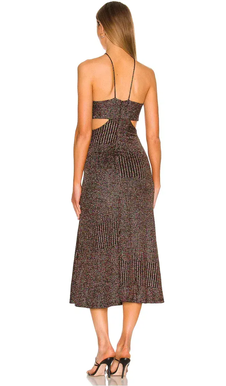 Misha Women's Dulci Cocktail Dress Metallic Stripe Size 8 for rent on The Volte - main image