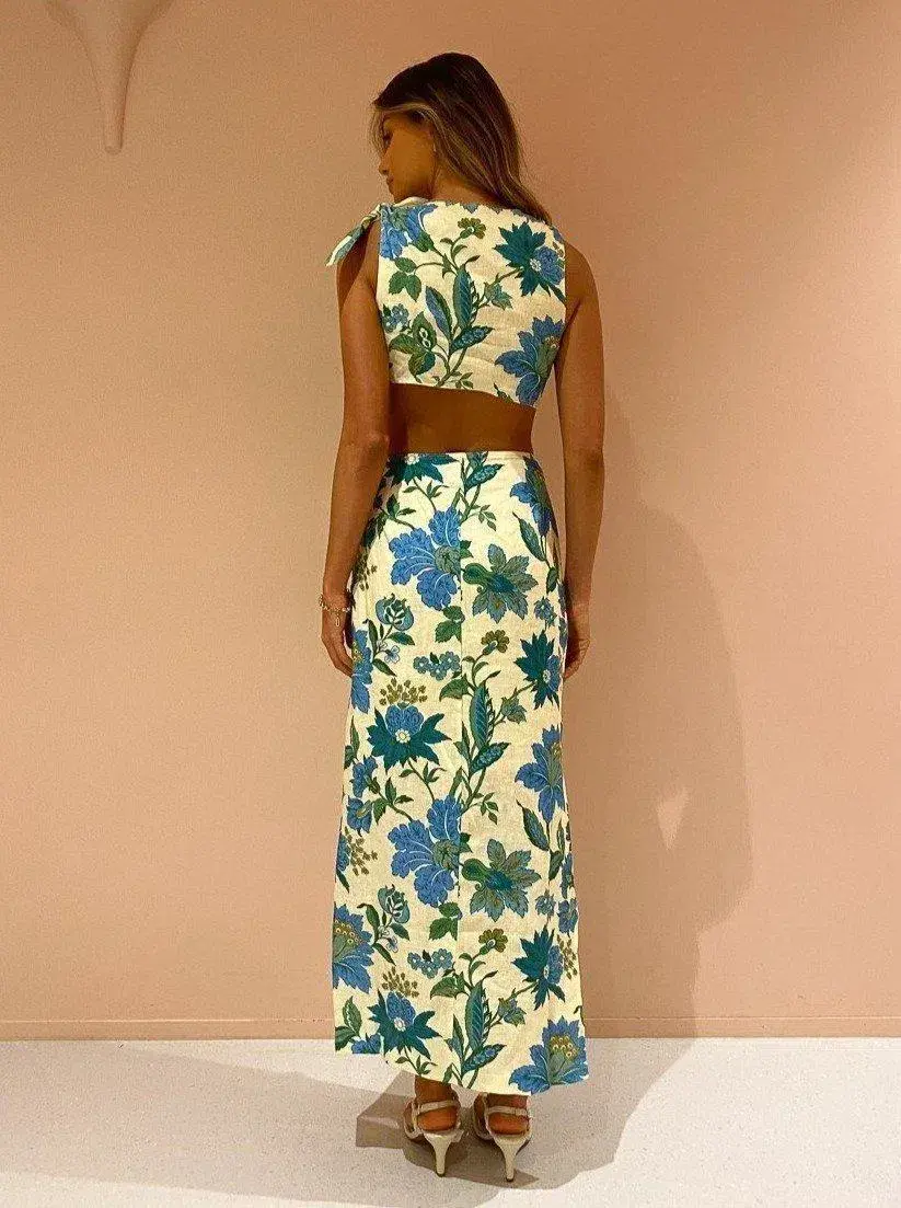 Sir the Label Alexandre Knot Midi Dress Marguerite Floral Print Size 8 - Image 3