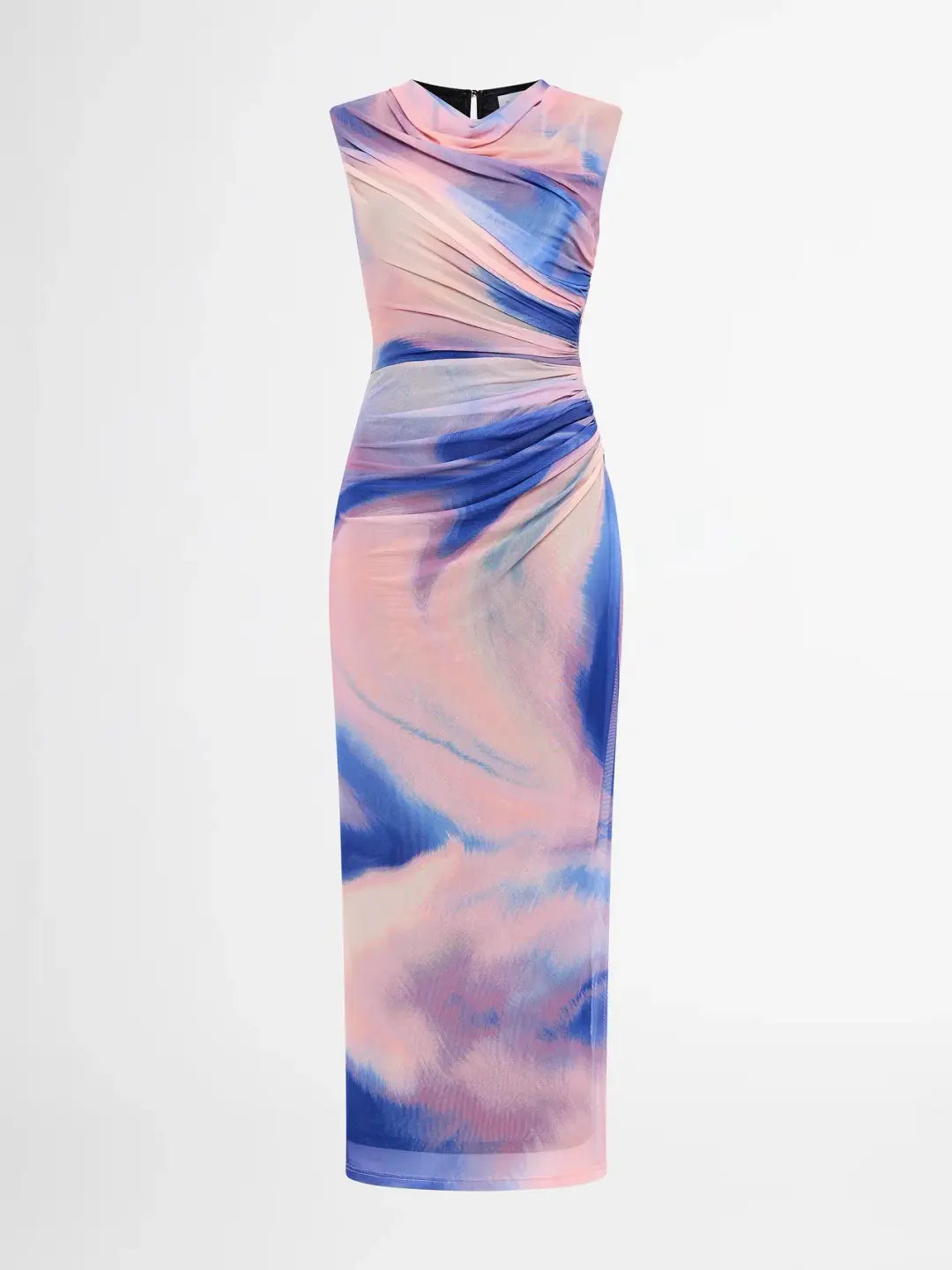 Sheike Tornado Mesh Maxi Dress Blue and Pink Watercolour Print Size 8 for rent on The Volte - main image