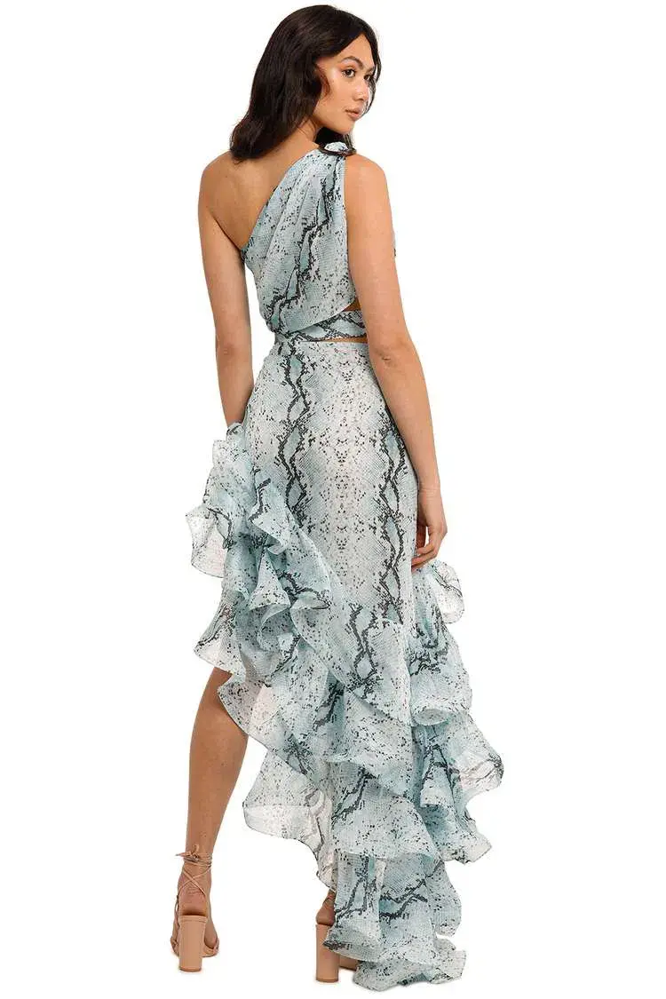 Bronx and Banco Savanna Sky Gown Blue Print Size 12 - Image 3