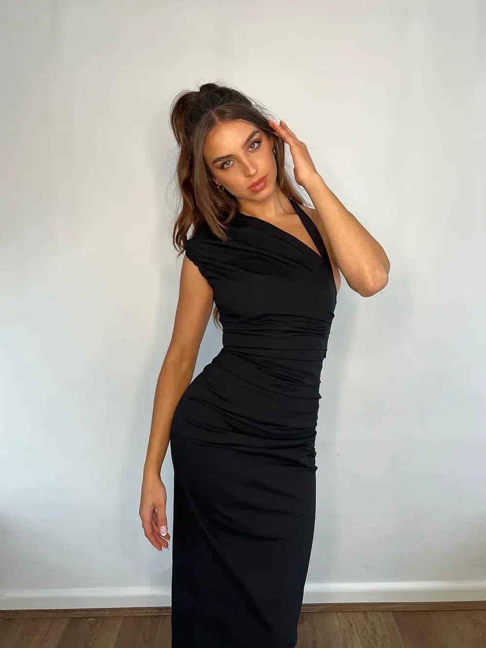 Sir The Label Giacomo Gathered Gown in Black Size 0 / AU 6 - Image 2