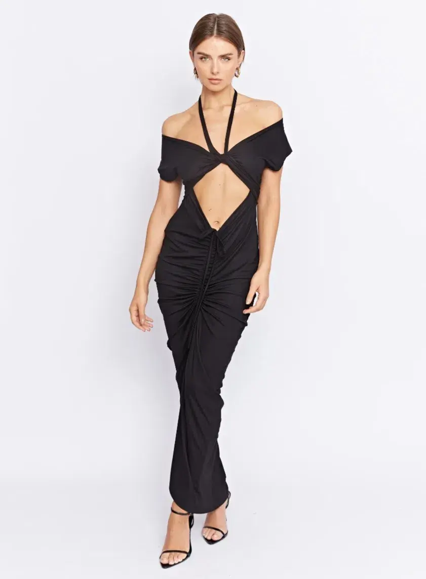 Pfeiffer Ramos Midi Dress Black Size 10 - Image 1