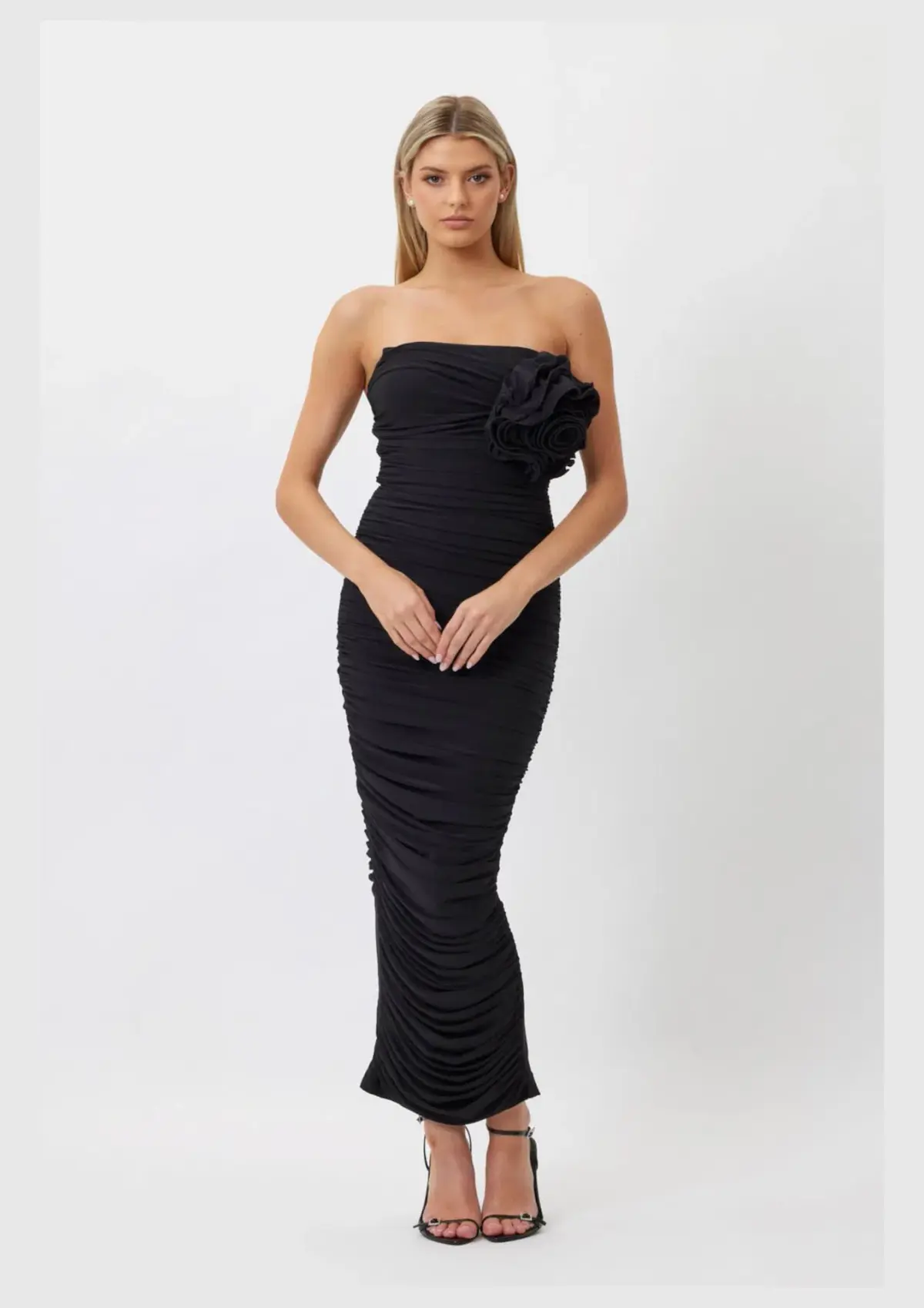 Bianca & Bridgett Tara Midi Dress Black Size 10 - Image 1