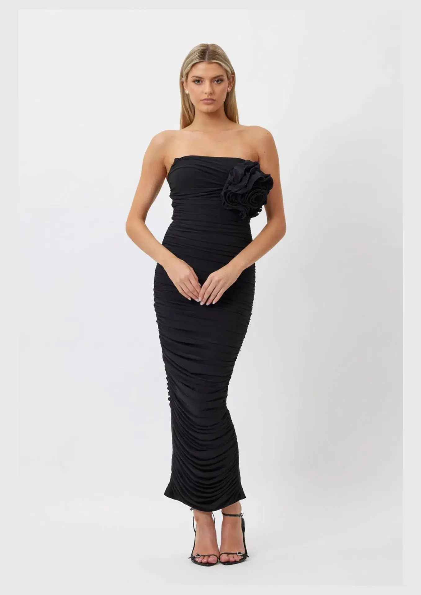 Bianca & Bridgett Tara Midi Dress Black Size 10 - Image 1
