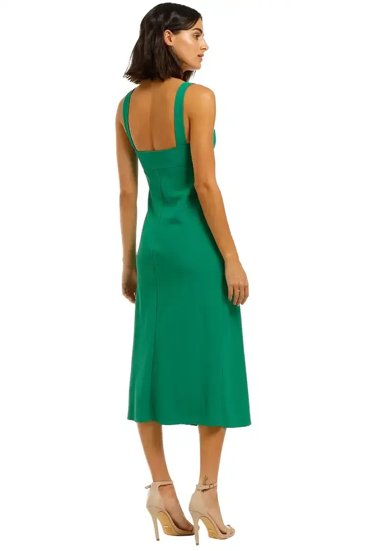 By Johnny Tayla Bias Midi Dress in Jungle Green Size 10 - Image 3