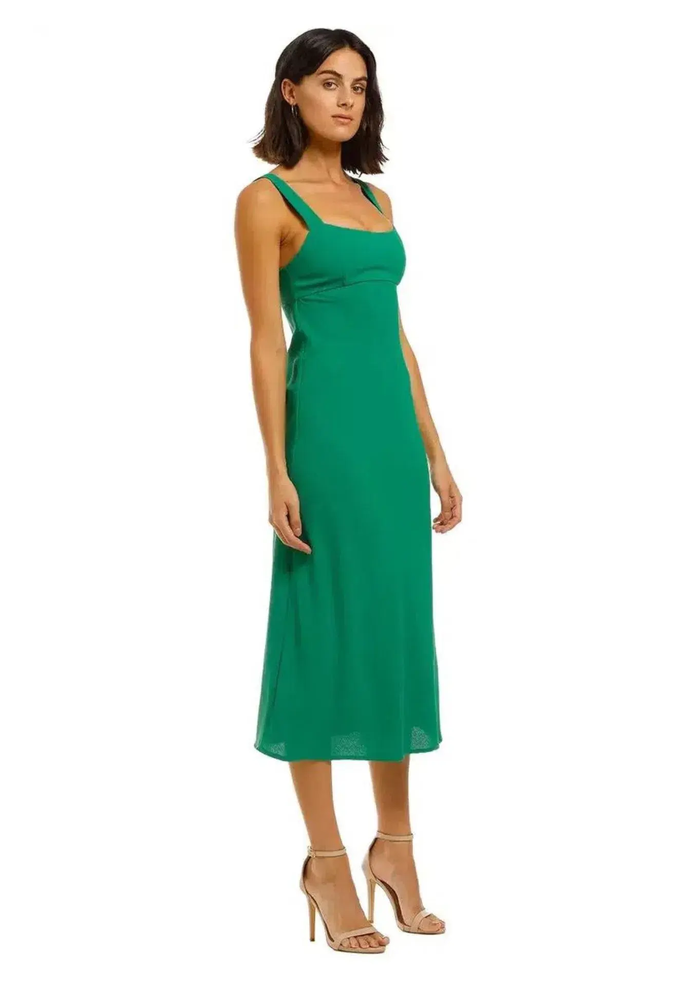 By Johnny Tayla Bias Midi Dress in Jungle Green Size 10 - Image 1