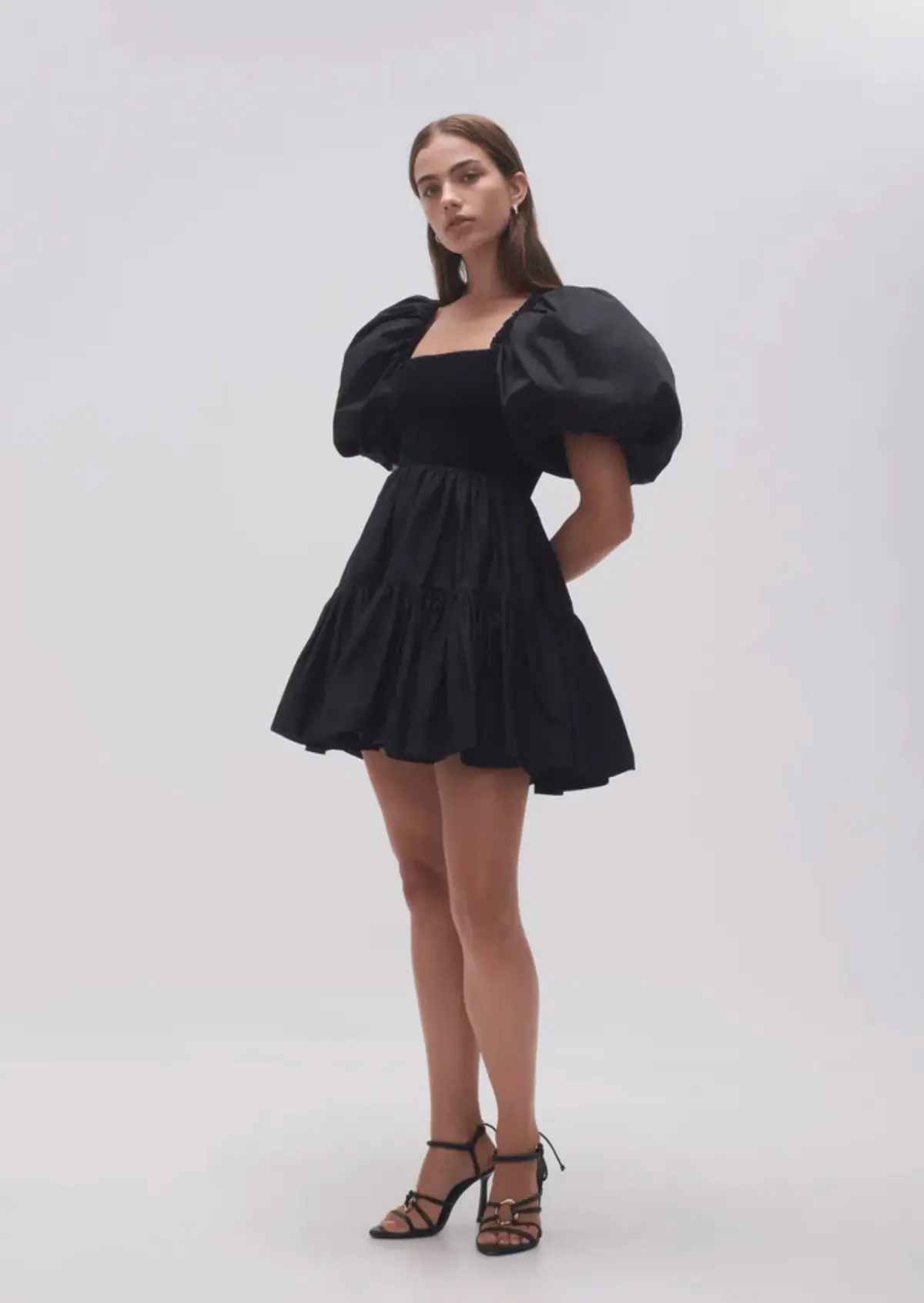 Aje Casa Puff Sleeve Mini Dress Black Size 12 - Image 2