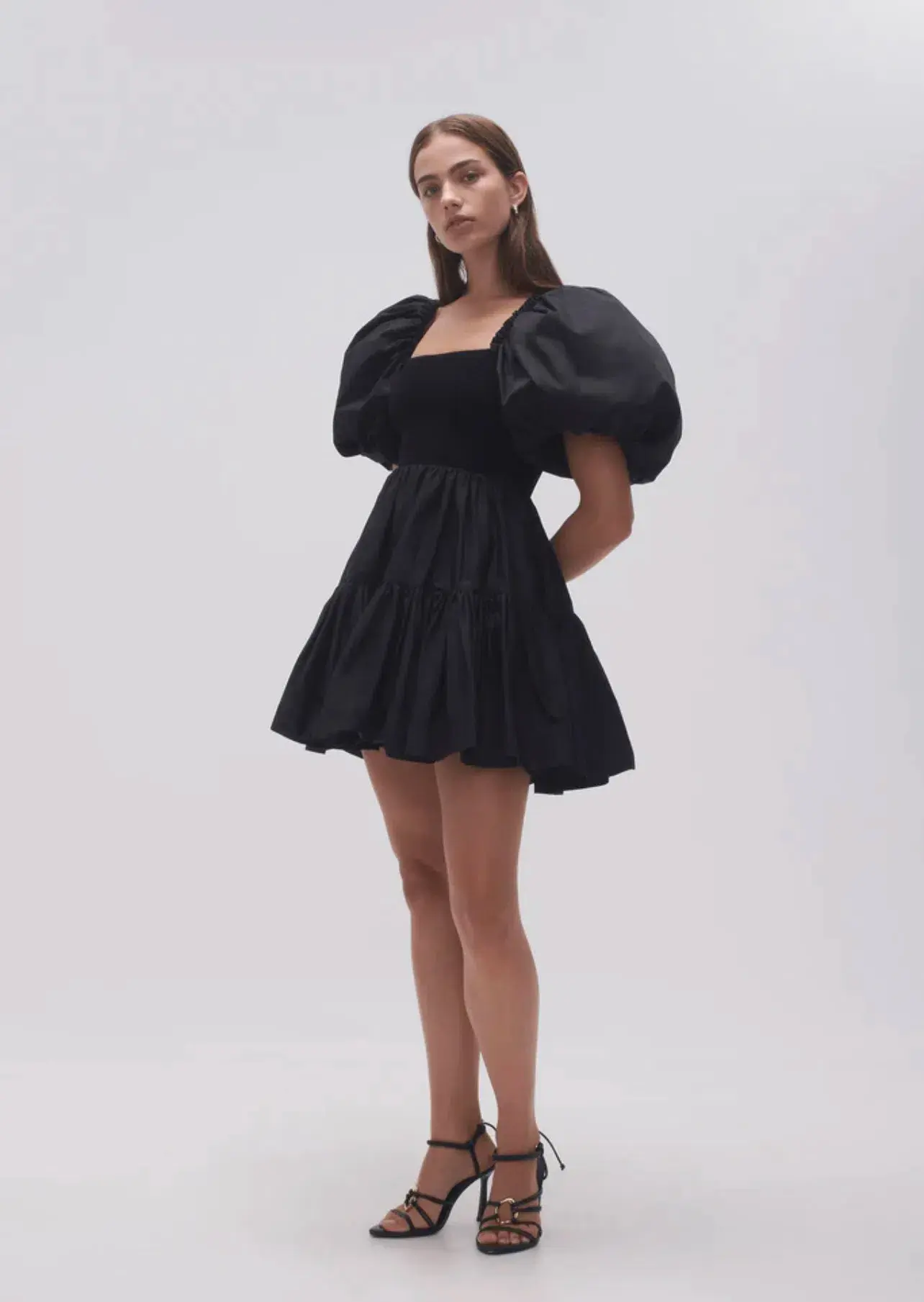 Aje Casa Puff Sleeve Mini Dress Black Size 12 - Image 2
