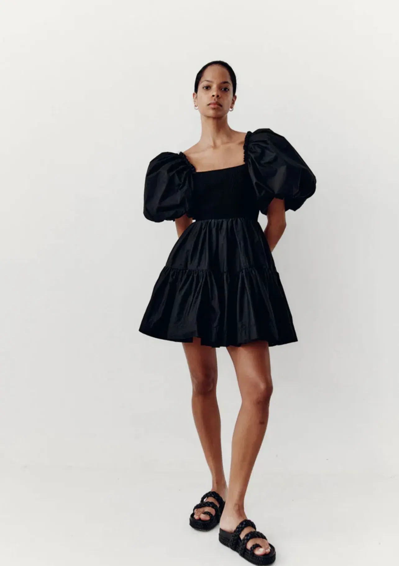 Aje Casa Puff Sleeve Mini Dress Black Size 12 - Image 1