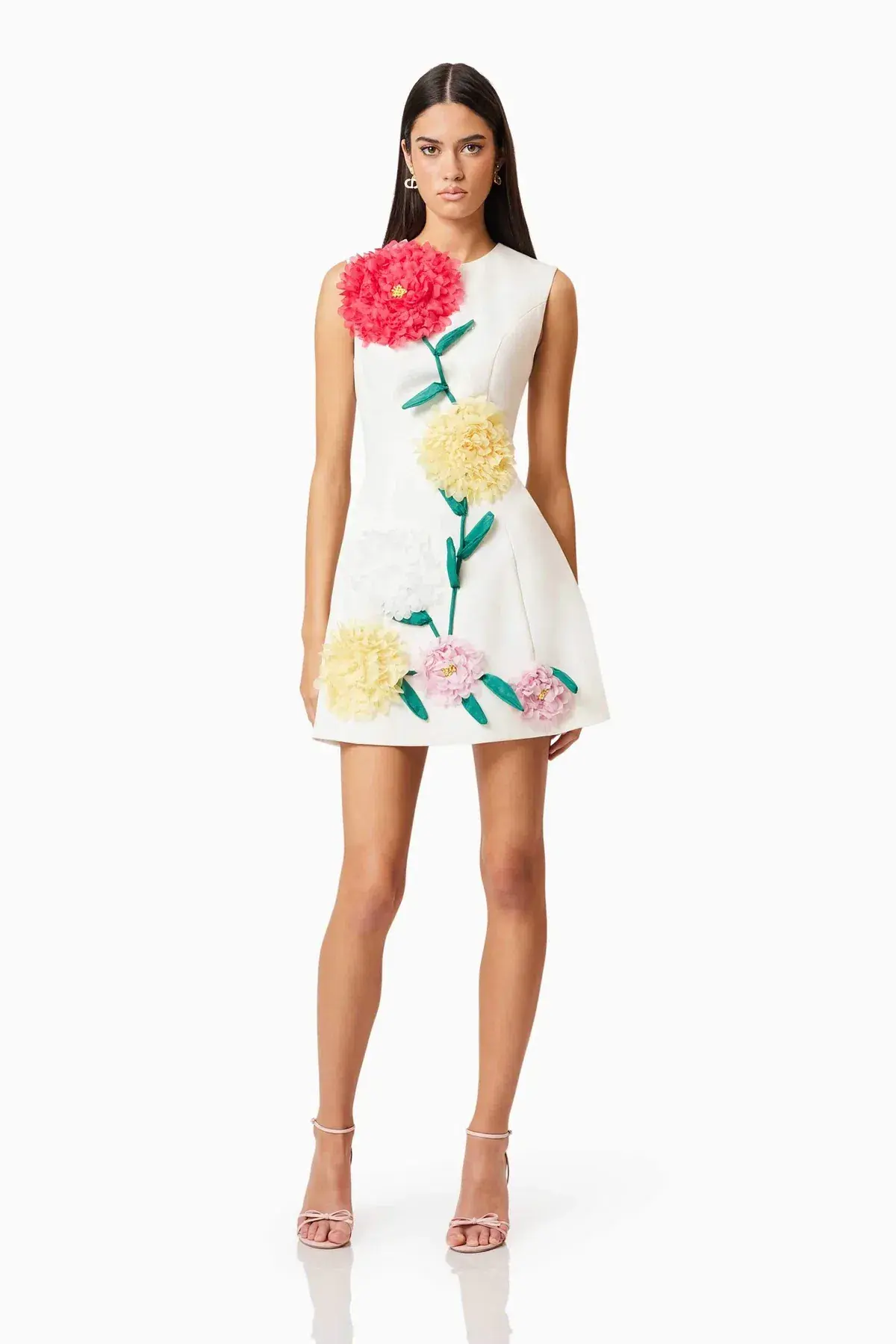 Elliat - Buttercup Embroidered Mini Dress in Ivory - Size M (10) - Image 6