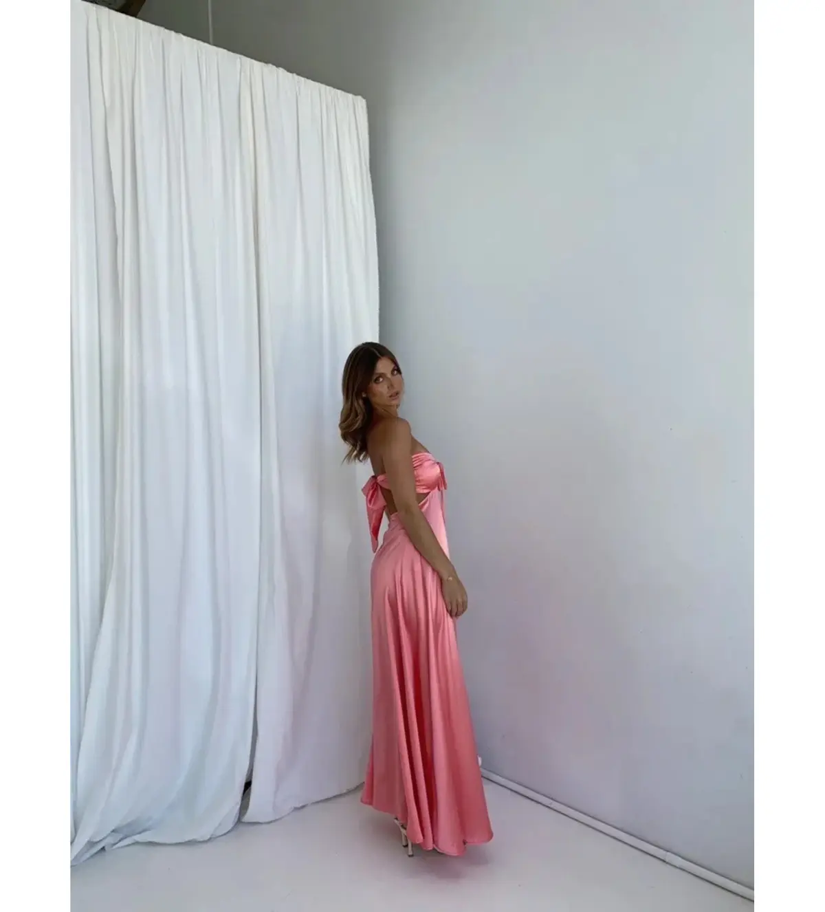 Lane + Sass Lucy Guava Gown Pink Size AU 8 - Image 3