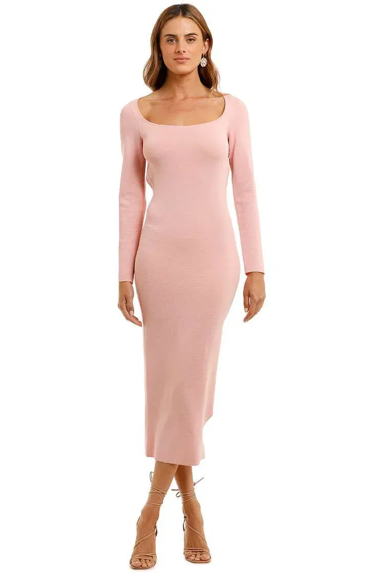 By Johnny Tina Twist Midi Dress Pink Size 8 - Image 1