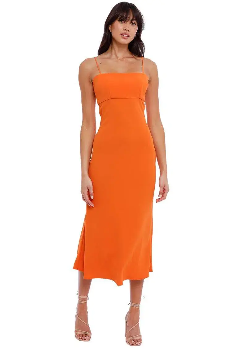 By Johnny Nicole Bias Dress Orange Size 8 - Image 1