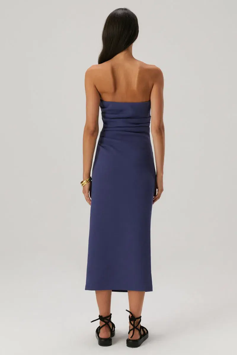 MISHA Calandra Strapless Midi Dress Denim Blue Size 12/L - Image 2