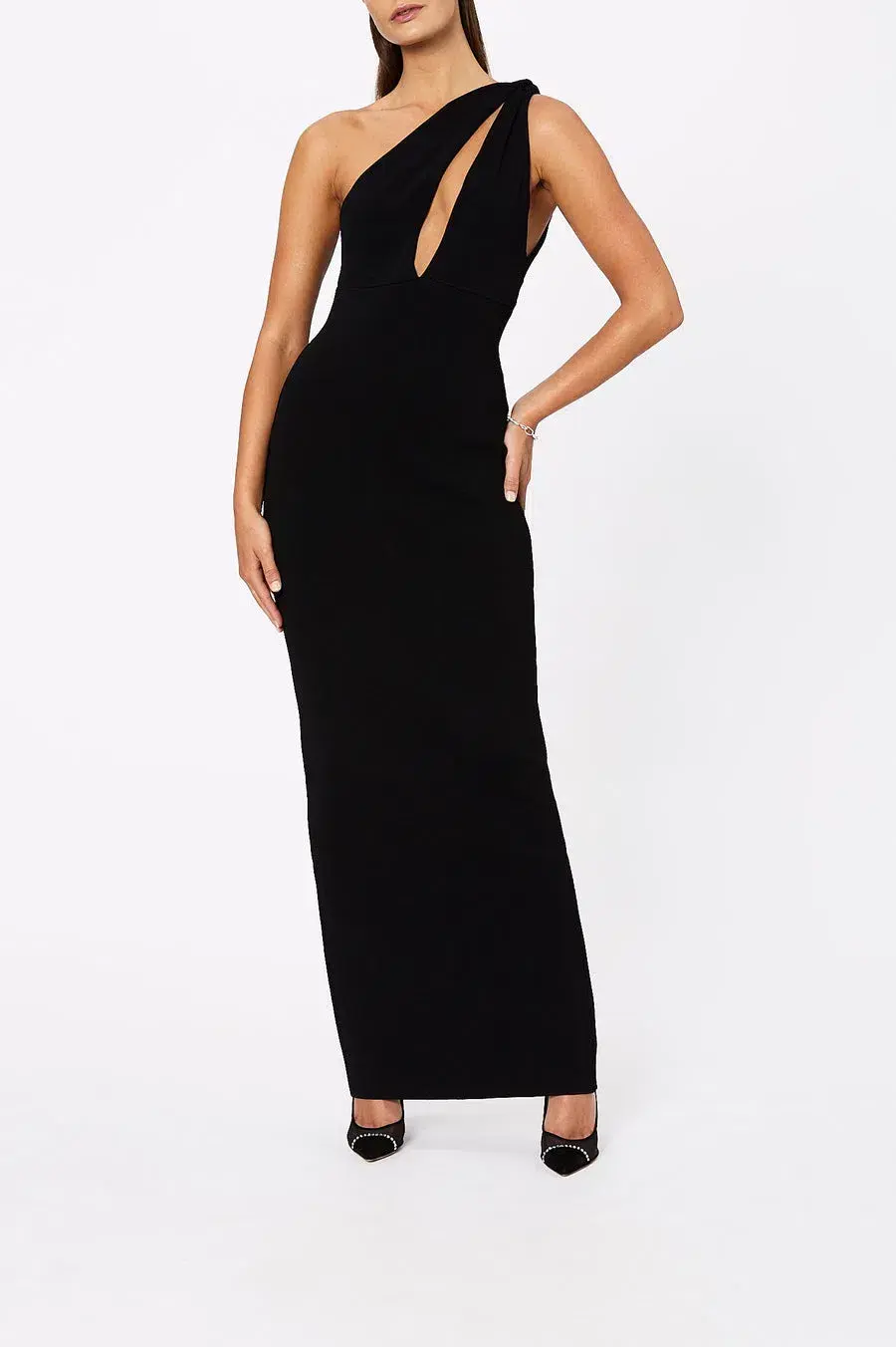 Scanlan Theodore Crepe Knit Turban Twist Dress Black Size M / Au 10 - Image 1