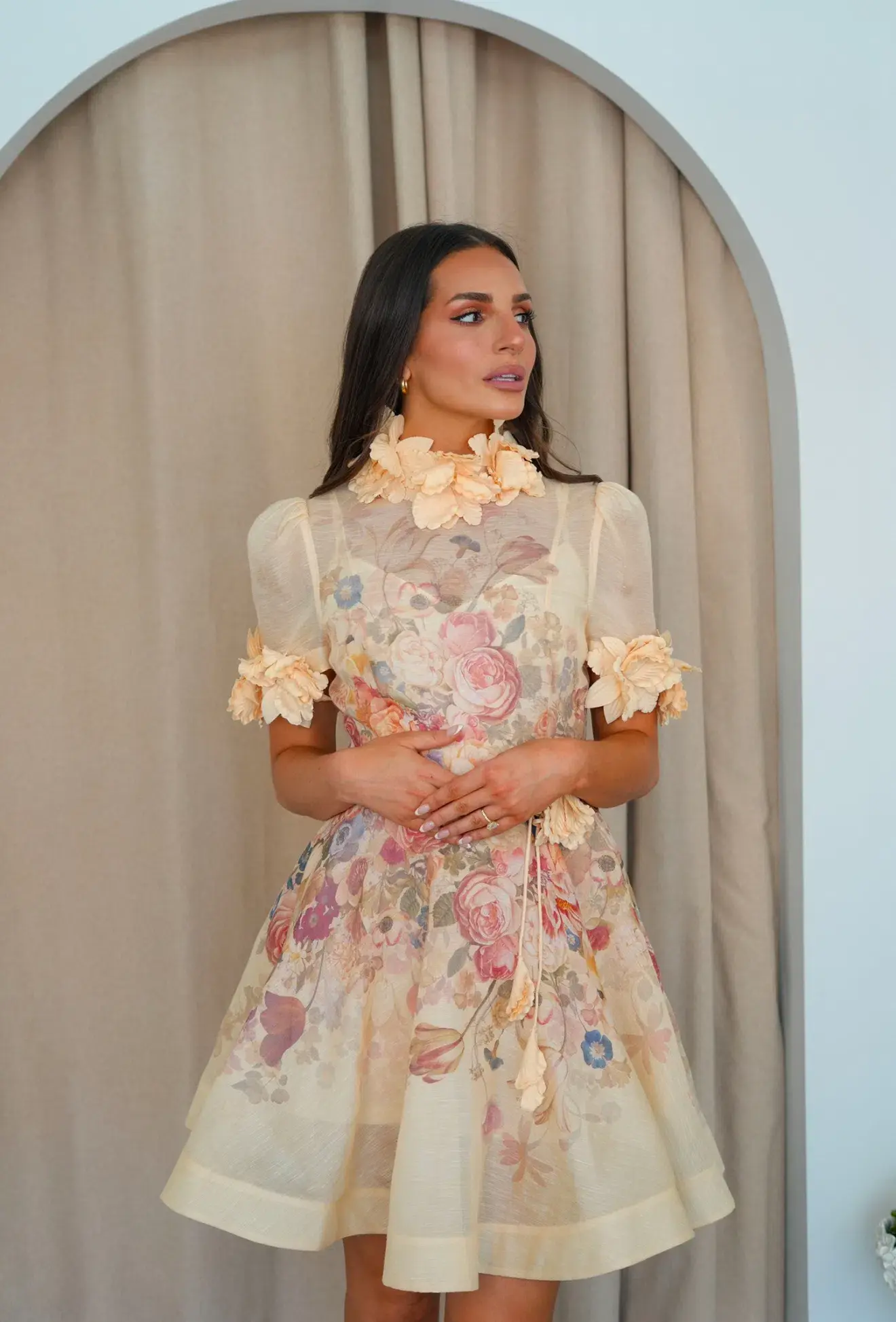  Zimmermann Luminosity Liftoff Flower Mini in Morisot Cream Print Size 1 / AU 10 - Image 3