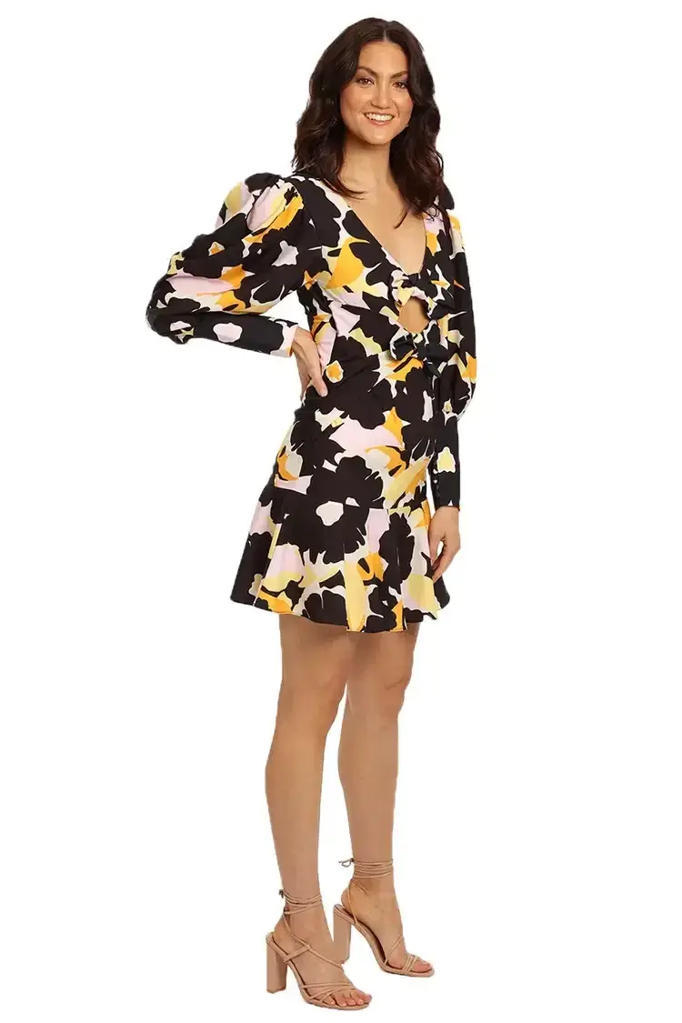 By Johnny Bold Blooms Mini Dress in Multi Floral Size 8 - Image 1