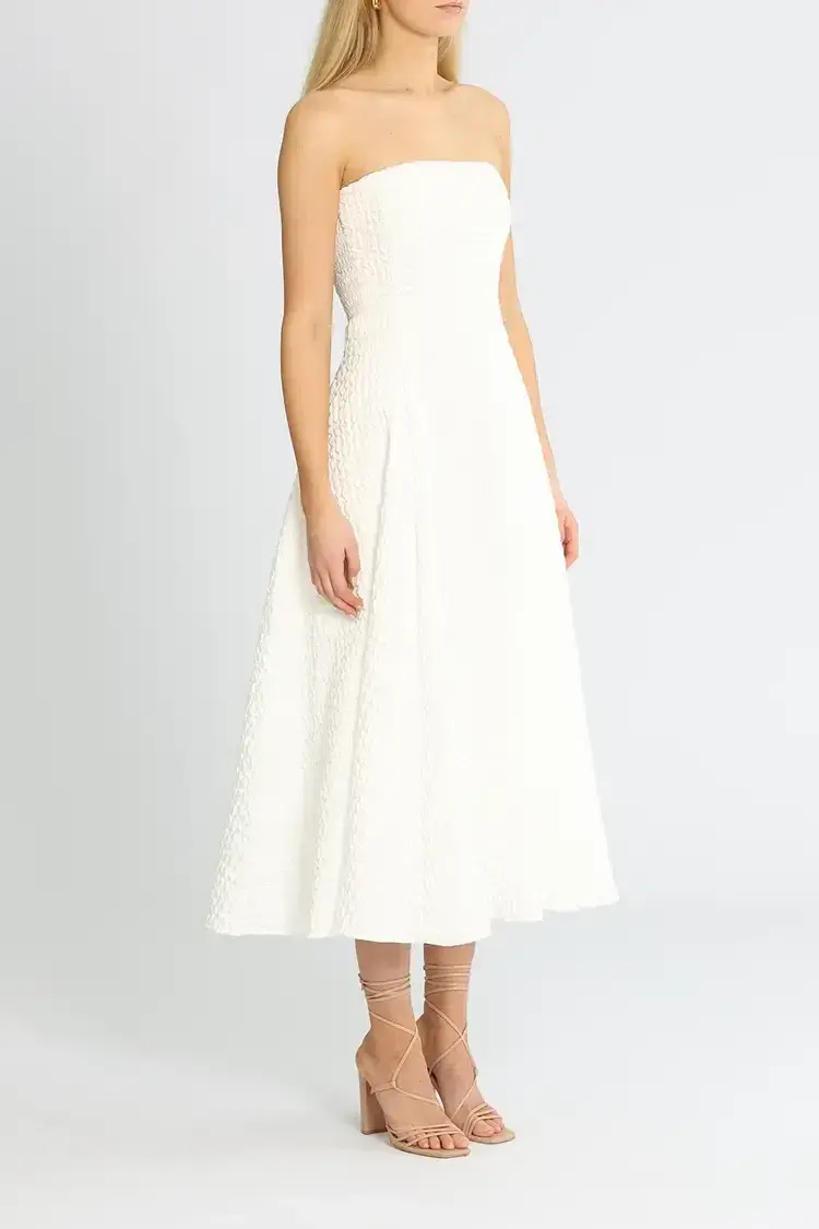 By Johnny Carrie Strapless Dress in White Size 14 - Image 2