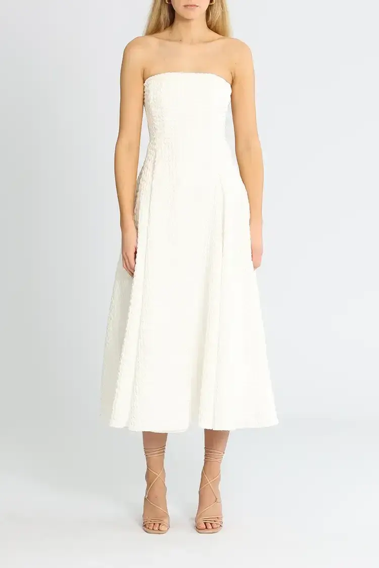By Johnny Carrie Strapless Dress in White Size 8 - Image 2