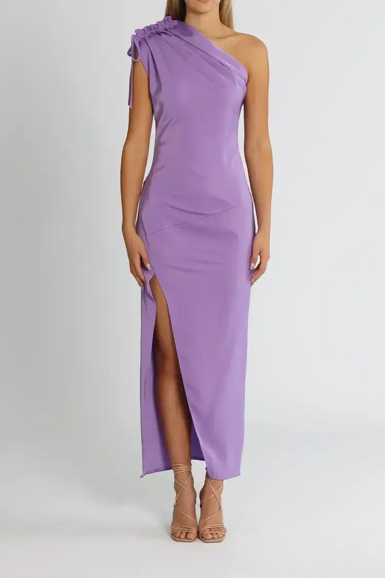 By Johnny Jasmine One Shoulder Dress in Purple Size 10 - Image 1