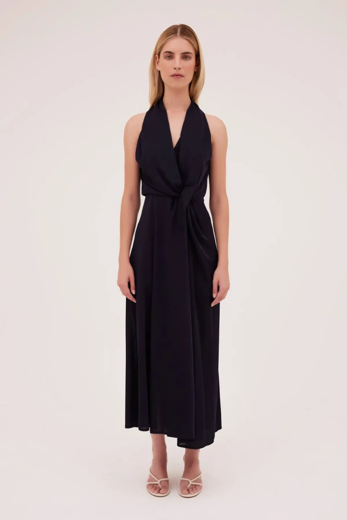 Bianca Spender Jersey Entwined Short Dress Navy Size 12 - Image 1