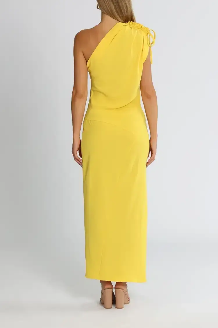 By Johnny Jasmine One Shoulder Dress in Yellow Size 8 for rent on The Volte - main image