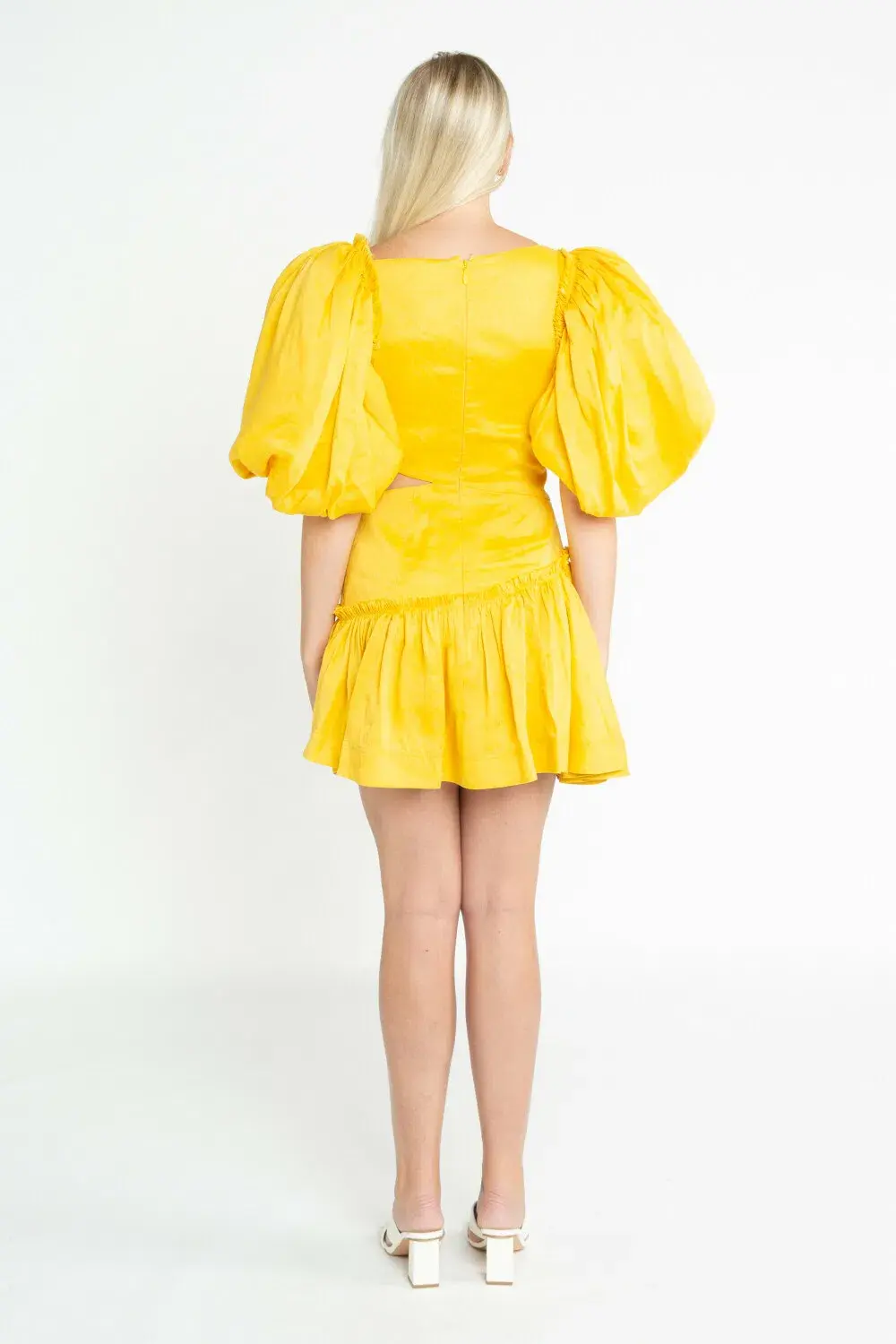 Aje Chateau Mini Dress Yellow Size 8 - Image 2