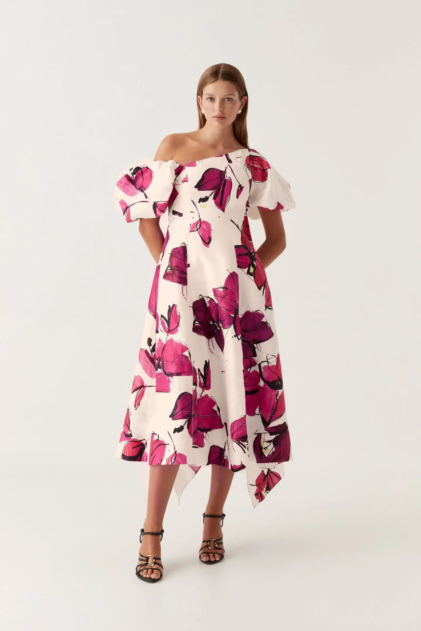 Aje - Arista Tulip Sleeve Midi Dress Floral - Size 16 - Image 2