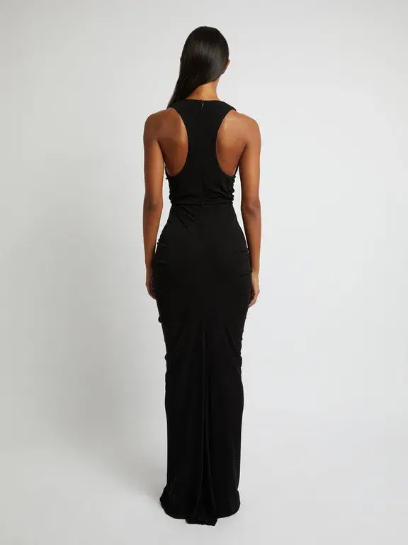 Christopher Esber Vivenda Drapé Front Dress Black Size 8 for rent on The Volte - main image