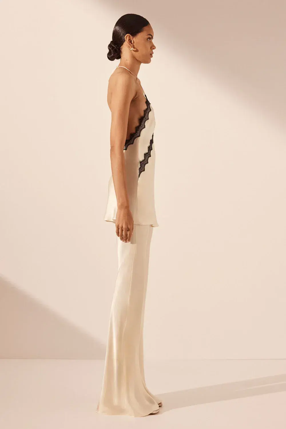 Shona Joy Camille Long Line Cami Cream/Black Size 8 - Image 2