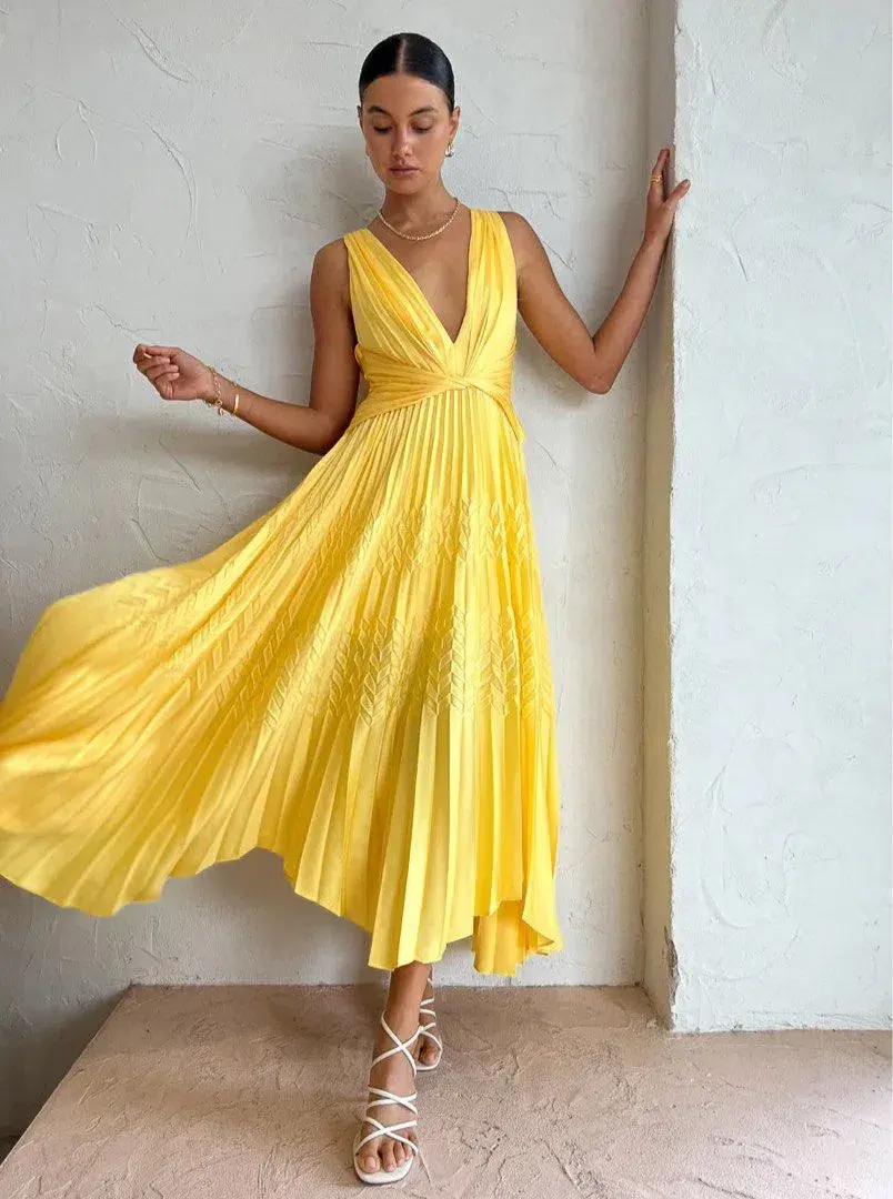 Acler The Bettencourt Dress in Sunshine Size 8 - Image 1