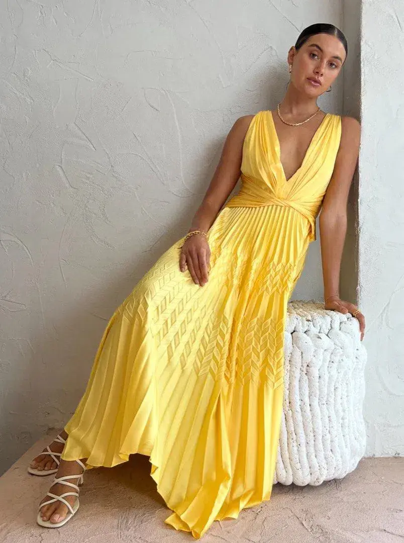 Acler The Bettencourt Dress in Sunshine Size 8 - Image 2
