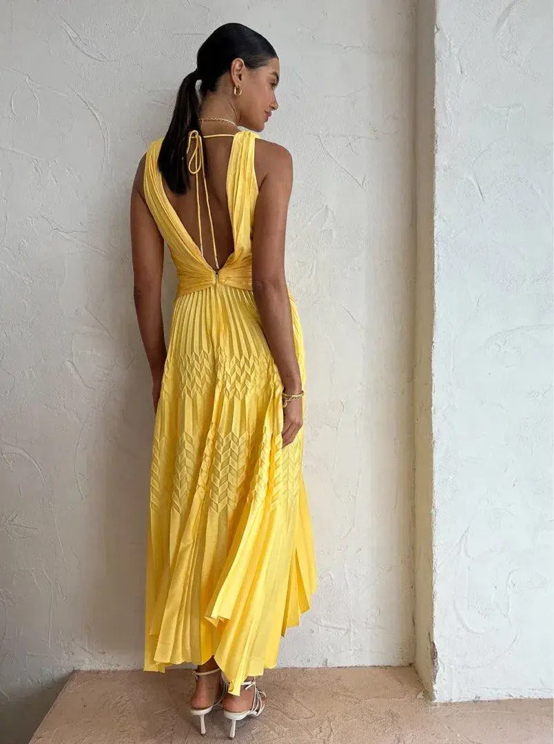 Acler The Bettencourt Dress in Sunshine Size 8 - Image 3