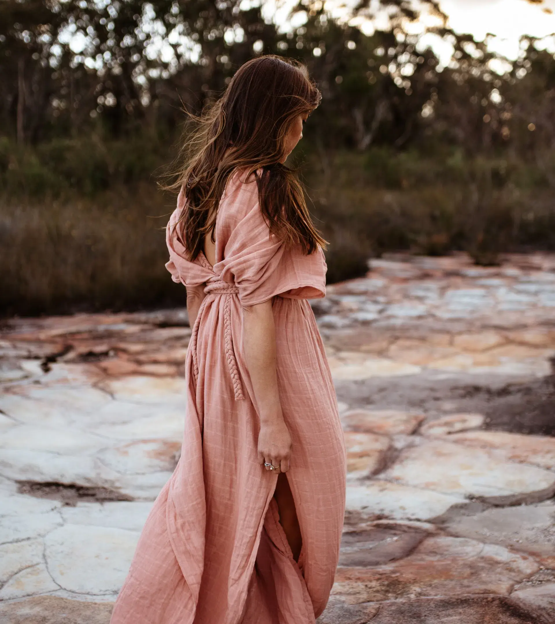 Chic Le Frique Ophelia Maxi Dress Salmon Pink One Size - Image 9