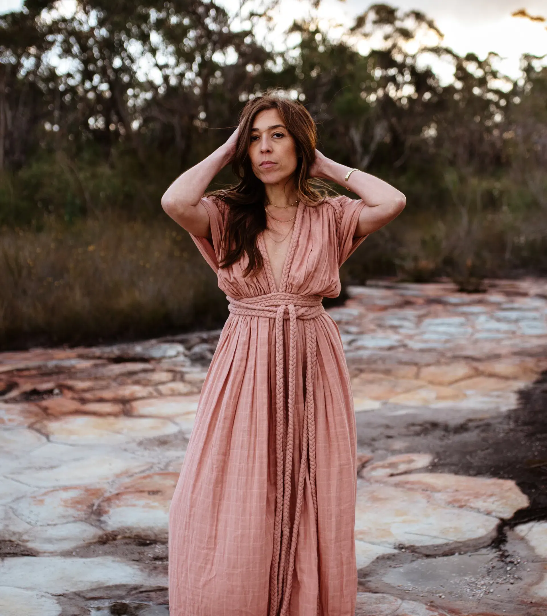 Chic Le Frique Ophelia Maxi Dress Salmon Pink One Size - Image 10