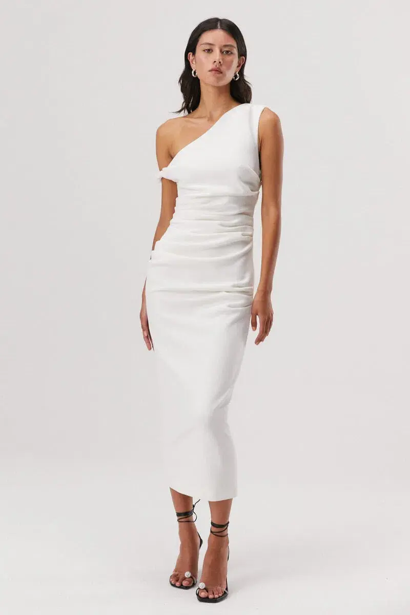 Misha Alaska Midi Dress Size Ivory 12/L - Image 1