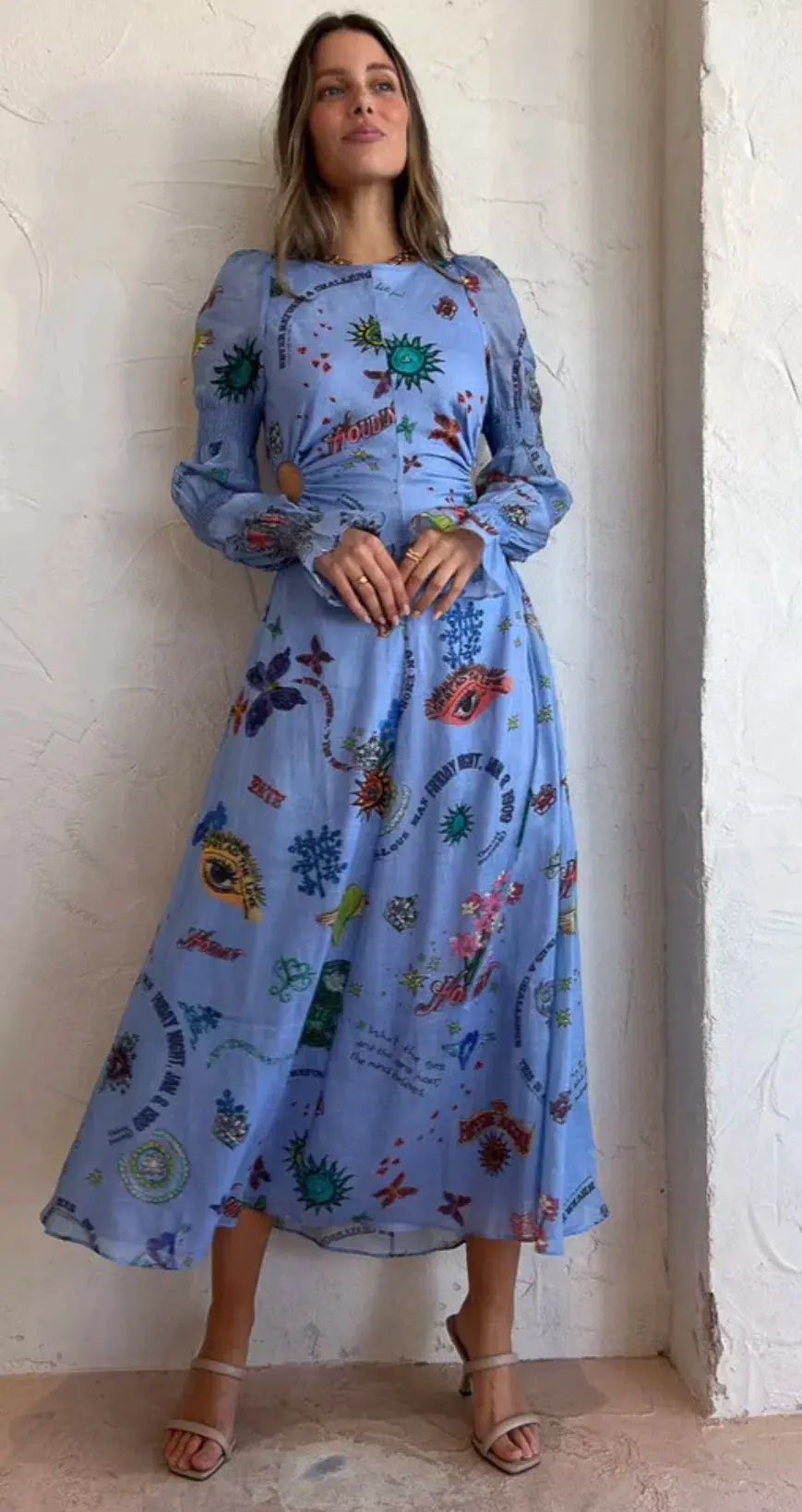 Kate Ford  Caracus Cut Out Gown Print  - Image 3