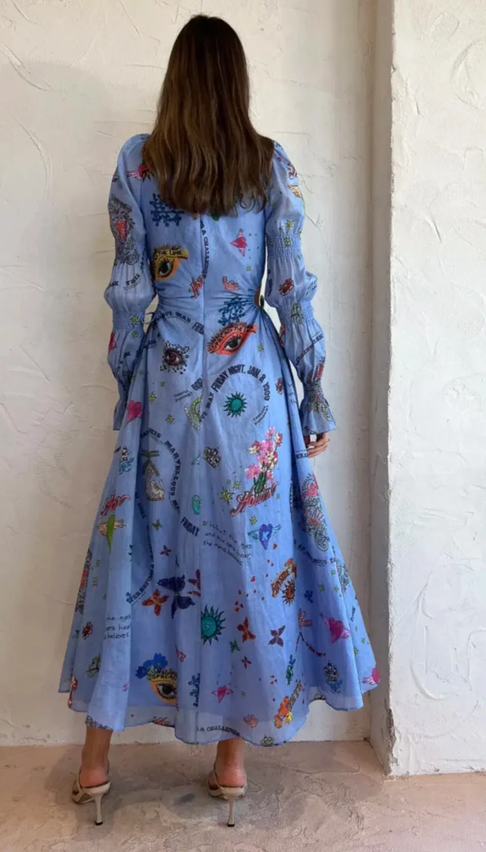 Kate Ford  Caracus Cut Out Gown Print  - Image 5