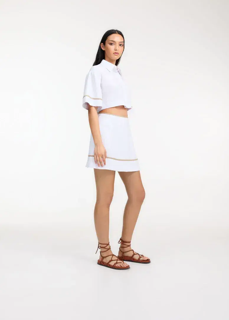 Roame Penury Crop and Horizon Mini Skirt Set White Size 6  - Image 5
