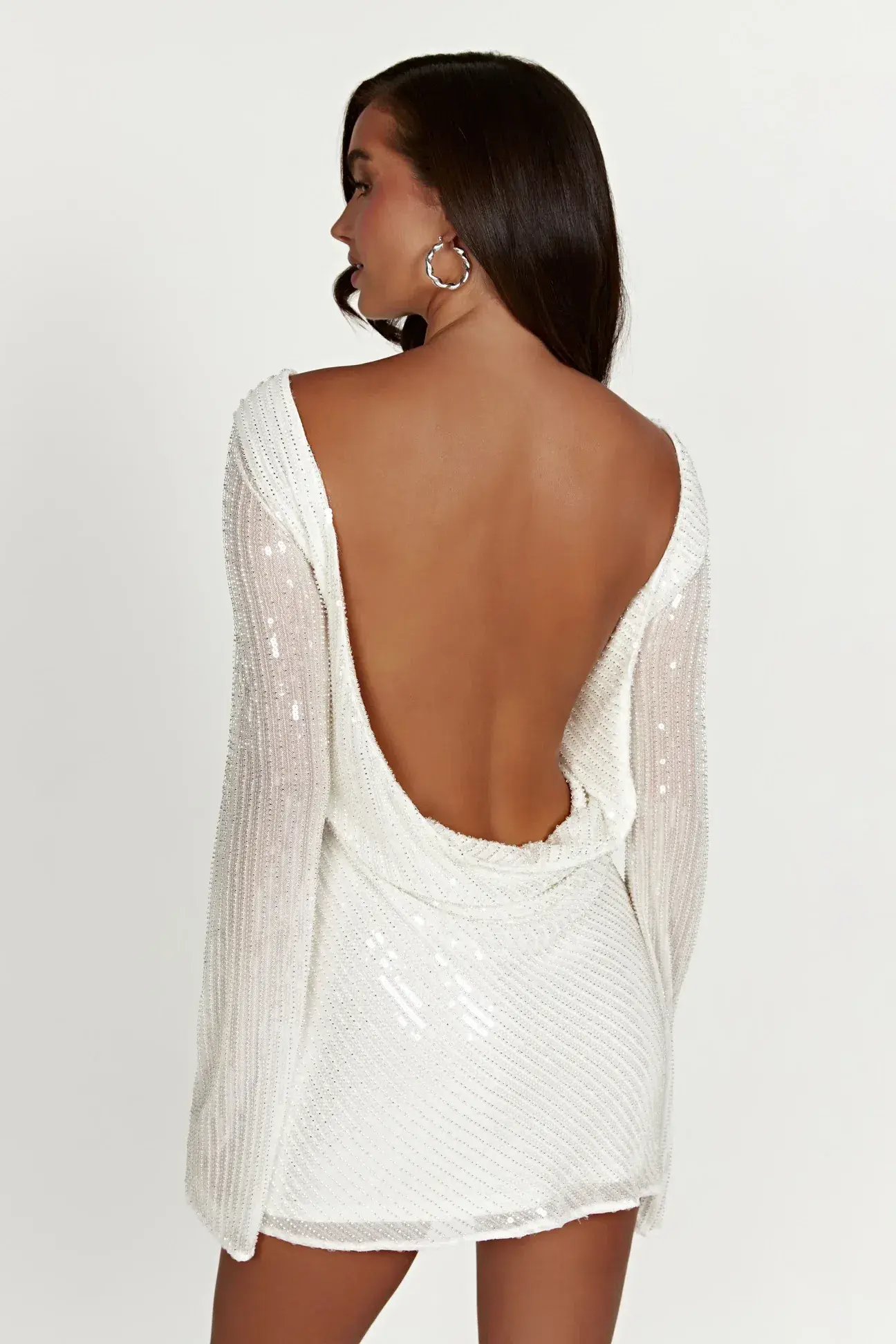 Meshki Nala White Sequin Mini Dress White Size 10  - Image 2