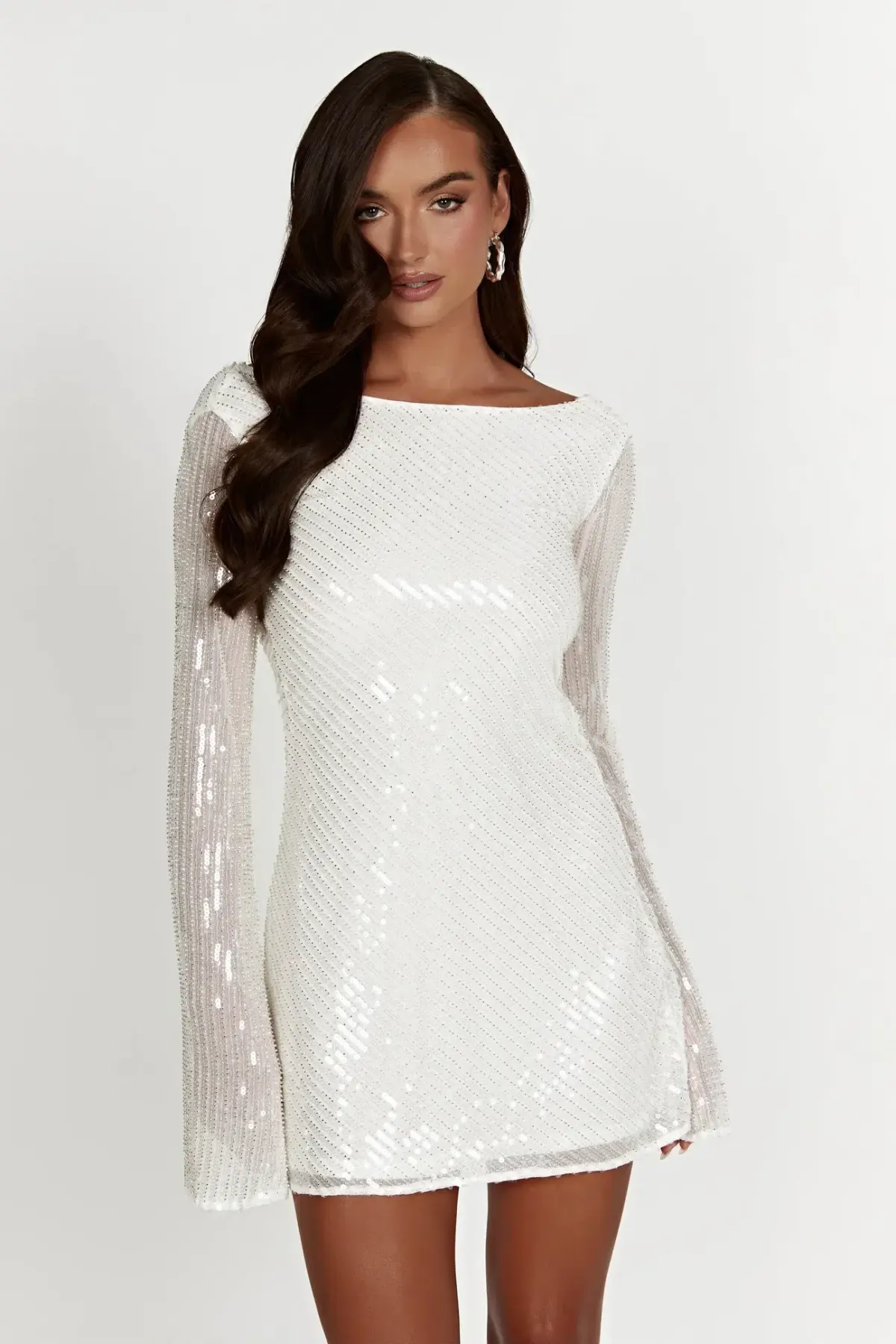 Meshki Nala White Sequin Mini Dress White Size 10  - Image 1